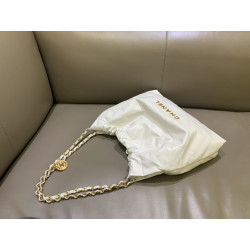지존샵 샤넬 22백 스몰 미듐 샤이니 카프스킨 화이트 골드 浩浩 35CM/39CM