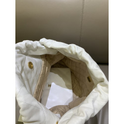 지존샵 샤넬 22백 스몰 미듐 샤이니 카프스킨 화이트 골드 浩浩 35CM/39CM