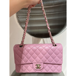 샤넬 지존샵 浩浩 20CM/23CM/25CM (클래식 플랩 크로스백 램스킨 핑크색)