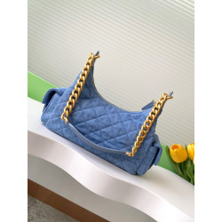 샤넬 라지 호보백 워시드 데님 & 골드 메탈 블루  22CM/27CM