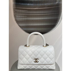 지존샵 샤넬 캐비어 코코핸들 화이트 스몰 浩浩 24CM