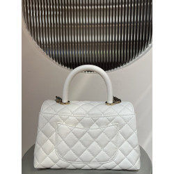 지존샵 샤넬 캐비어 코코핸들 화이트 스몰 浩浩 24CM