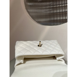 지존샵 샤넬 캐비어 코코핸들 화이트 스몰 浩浩 24CM