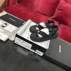 샤넬 그로그랭 웨지 샌들