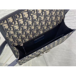 디올 몽테인 백블루 자카드 앤 스무스 카프스킨 艾尚 24CM X 17CM X 8CM