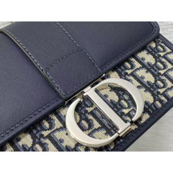 디올 몽테인 백블루 자카드 앤 스무스 카프스킨 艾尚 24CM X 17CM X 8CM