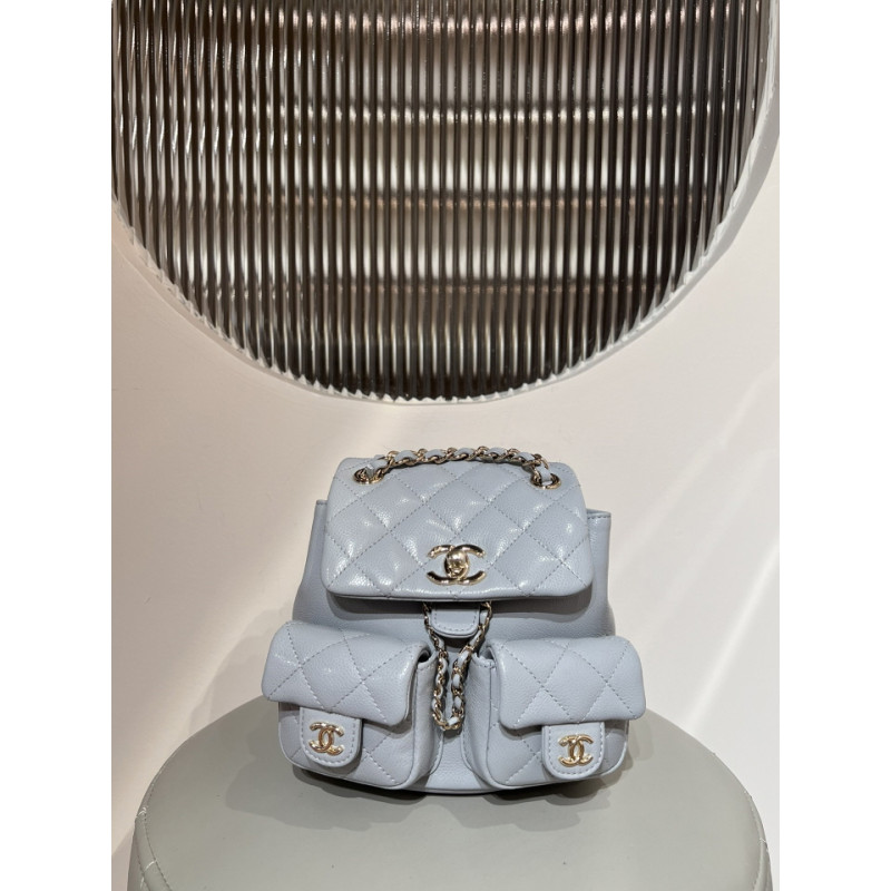 샤넬 지존샵 듀마 투포켓 스카이블루 18CM/21CM