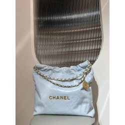 샤넬 지존샵 22백 라이트 블루 미디엄 浩浩 35CM