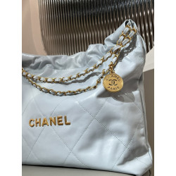 샤넬 지존샵 22백 라이트 블루 미디엄 浩浩 35CM