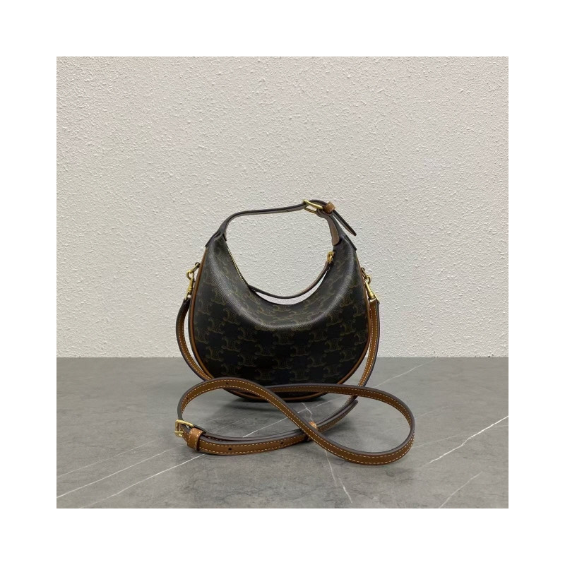 셀린느 틴 룰루 트리옹프 캔버스 카프스킨 호보백