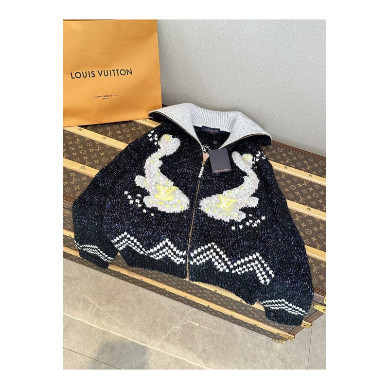 루이비통(Louis Vuitton) 지퍼 니트드 블루종 가디건 VIP