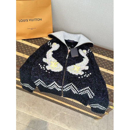 루이비통(Louis Vuitton) 지퍼 니트드 블루종 가디건 VIP