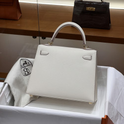 에르메스 25CM 수공방 手工 奶昔白