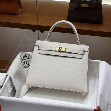 에르메스 켈리 25 셀리에 끄레/그리스 패일 금장 핸드백  수공방 手工