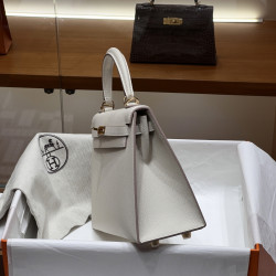 에르메스 25CM 수공방 手工 奶昔白