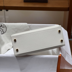 에르메스 25CM 수공방 手工 奶昔白