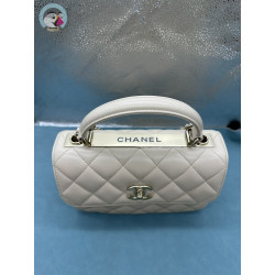 지존샵 샤넬 트렌디 CC 베이지 램스킨 골드 메탈 탑 핸들 백 25CM