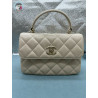 지존샵 샤넬 트렌디 CC 베이지 램스킨 골드 메탈 탑 핸들 백 25CM