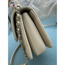 지존샵 샤넬 트렌디 CC 베이지 램스킨 골드 메탈 탑 핸들 백 25CM