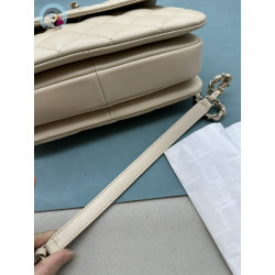 지존샵 샤넬 트렌디 CC 베이지 램스킨 골드 메탈 탑 핸들 백 25CM