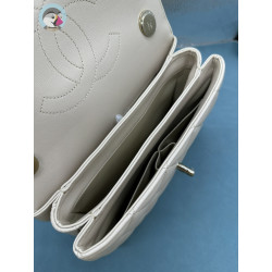 지존샵 샤넬 트렌디 CC 베이지 램스킨 골드 메탈 탑 핸들 백 25CM