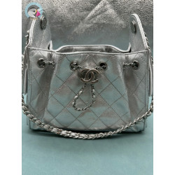 지존샵 샤넬 25 미니백 메탈릭 그레인드 카프스킨, 실버 메탈, 실버