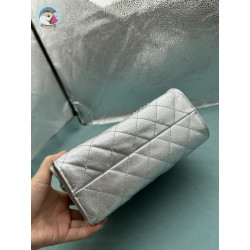 지존샵 샤넬 25 미니백 메탈릭 그레인드 카프스킨, 실버 메탈, 실버