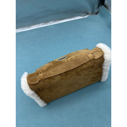 에르메스(Hermès) 포쉐트 켈리 클러치백 밤색 스웨이드 에크루 시어링(양털) -AMY