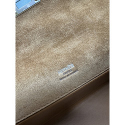 에르메스(Hermès) 포쉐트 켈리 클러치백 밤색 스웨이드 에크루 시어링(양털) -AMY