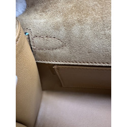 에르메스(Hermès) 포쉐트 켈리 클러치백 밤색 스웨이드 에크루 시어링(양털) -AMY