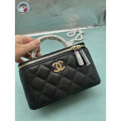 샤넬 스몰 코스메틱 케이스 그레인드 카프스킨 &...