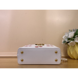 루이비통 타카시 무라카미 체리 카퓌신 미니 화이트 핸드백 21CM