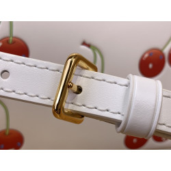 루이비통 타카시 무라카미 체리 카퓌신 미니 화이트 핸드백 21CM