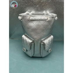 순양 샤넬(Chanel) 25C 메탈릭 램스킨 투포켓 백팩 실버(모델명: AS4621)