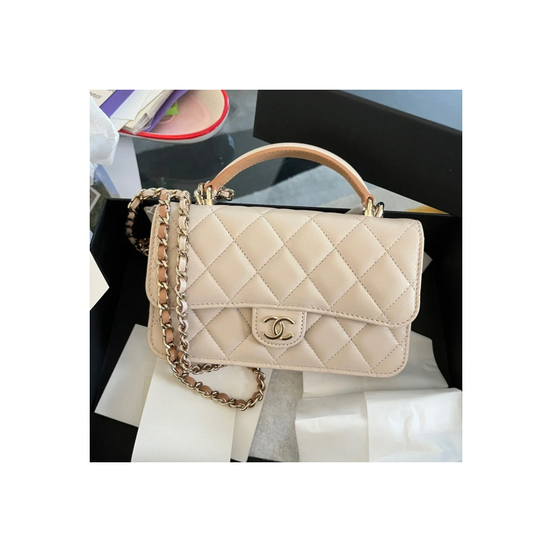 샤넬 클래식 핸들 플립백 램스킨 금장 Chanel Classic Flap handlebag-COCO