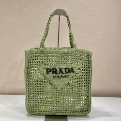 프라다(PRADA) 뜨개가방 라피아 크로셰 토트백...