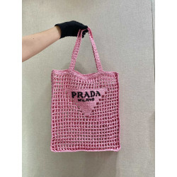 프라다(PRADA) 뜨개가방 라피아 크로셰 토트백...