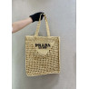 프라다(PRADA) 뜨개가방 라피아 크로셰 토트백 숄더백 네트백 내추럴 1BG393 1BG444 36CM X 38CM X3CM