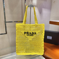 프라다(PRADA) 뜨개가방 라피아 크로셰 토트백...