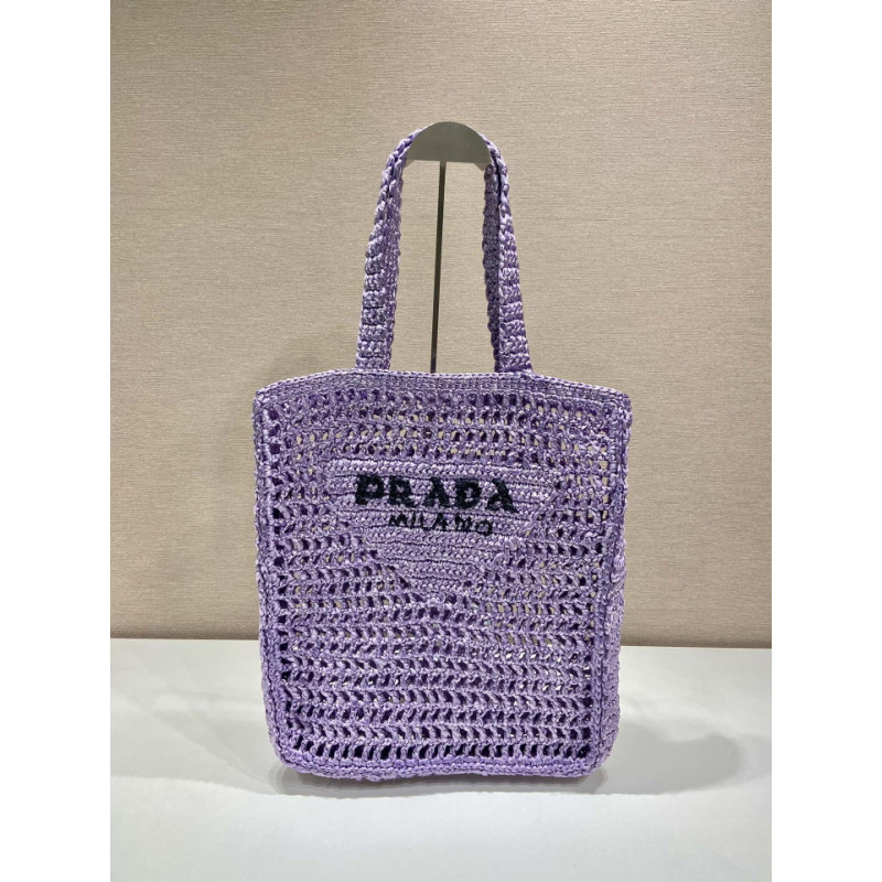 프라다(PRADA) 뜨개가방 라피아 크로셰 토트백 숄더백 네트백 1BG393 1BG444 36CM X 38CM X3CM