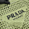 프라다(PRADA) 뜨개가방 라피아 크로셰 토트백 숄더백 네트백 아쿠아 1BG393 1BG444 36CM X 38CM X3CM