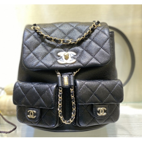 샤넬 듀마 투포켓 백팩 스몰 블랙 AS3787   CHANEL  16.5CM