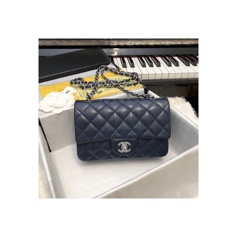 샤넬  클래식 뉴미니 램스킨 플랩백 은장 Chanel NEWMINI Classic Flap BAG Lambskin and Silver Metal  20CM