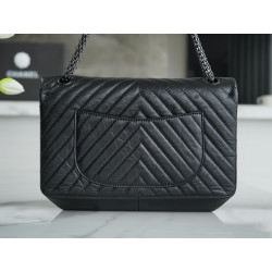 팬더샵 샤넬 쉐브론 클래식 블랙 체인 빈티지 숄더백 CHANEL 2.55 REISSUE BAG CLASSIC 28CM