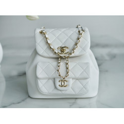 팬더샵 샤넬 램스킨 듀마백팩 화이트-CHANEL SMALL DUMA POCKETS DRAWSTRING BACKPACK AS2908 B08609 10601