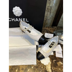 샤넬 투톤 발레리나 진주 메리제인 플랫슈즈 G38986 CHANEL-해피샵