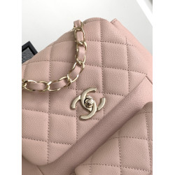 샤넬 23K 캐비어 듀마 쓰리포켓 연분홍 백팩 CHANEL 19.5CM