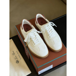 로로피아나(Loro Piana) 테니스 워크 디어스킨 스니커즈 화이트/퀴멜