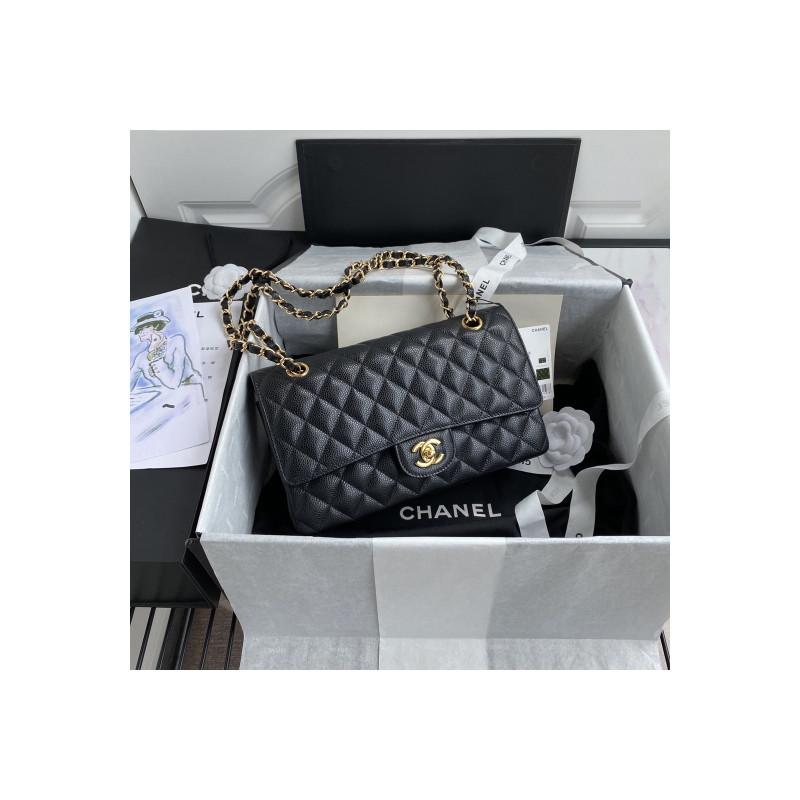 샤넬 클래식 미듐 플랩백 캐비어 은장  CHANEL CLASSIC FLAP MEDIUM | SILVER METAL 25CM