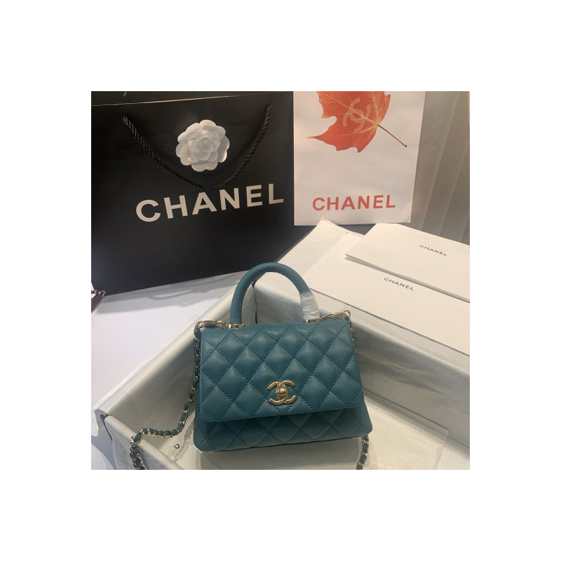 CHANEL샤넬 코코핸들 캐비어 탭핸들 숄더백 캐비어 금장  CHANEL COCO HANDLE